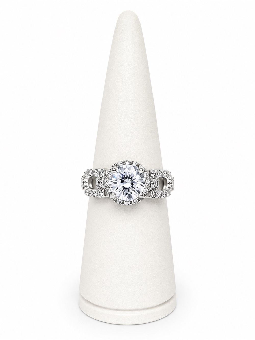 Sterling 925 crystal halo ring size 8.5 New